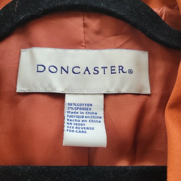 DON CASTER Woman’s Orange Colorblock Coat / Jacket (Size: Small) - Picture 11 of 16